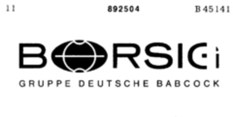 BORSIG GRUPPE DEUTSCHE BABCOCK Logo (DPMA, 10/12/1970)