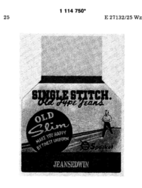 SINGLE STITCH. Old Type Jeans OLD SLIM Logo (DPMA, 04.11.1987)