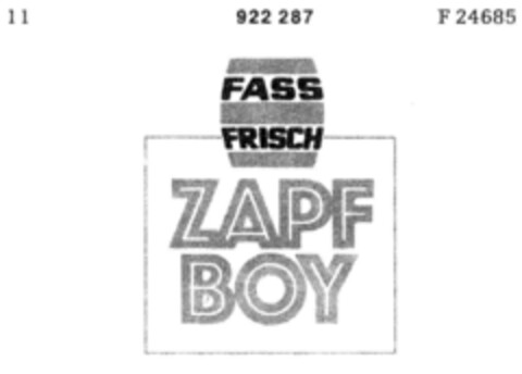 ZAPF BOY (FASS FRISCH) Logo (DPMA, 16.08.1973)