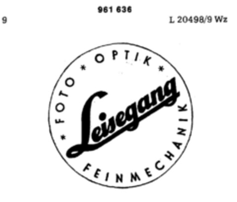 Leisegang FOTO OPTIK FEINMECHANIK Logo (DPMA, 03.06.1975)