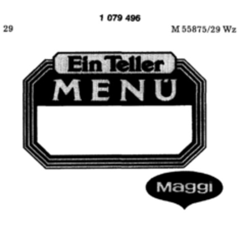 Ein Teller MENÜ Maggi Logo (DPMA, 22.12.1984)