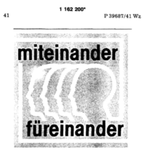 miteinander füreinander Logo (DPMA, 02.07.1990)