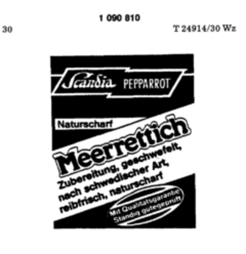 Scandia PEPPAROT Meerettich Logo (DPMA, 24.09.1985)