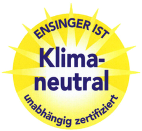 ENSINGER IST Klima- neutral unabhängig zertifiziert Logo (DPMA, 12.12.2019)