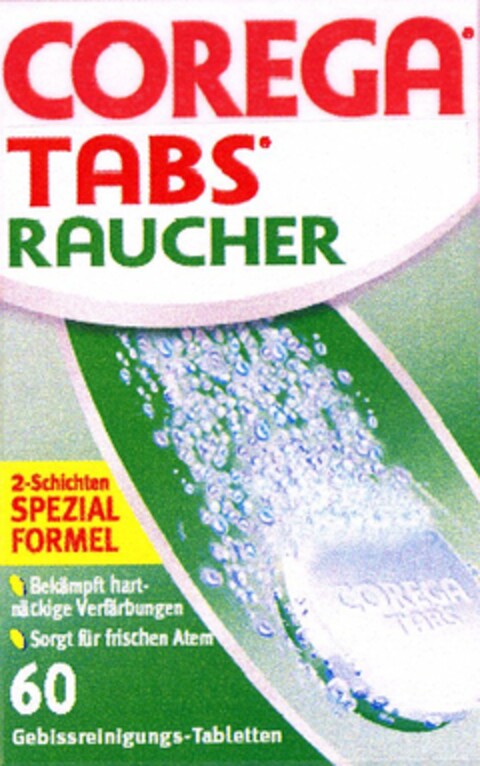 COREGA TABS RAUCHER Logo (DPMA, 10.03.2005)