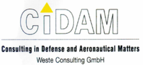 CIDAM Consulting in Defense and Aeronautical Matters Weste Consulting GmbH Logo (DPMA, 05.03.1999)