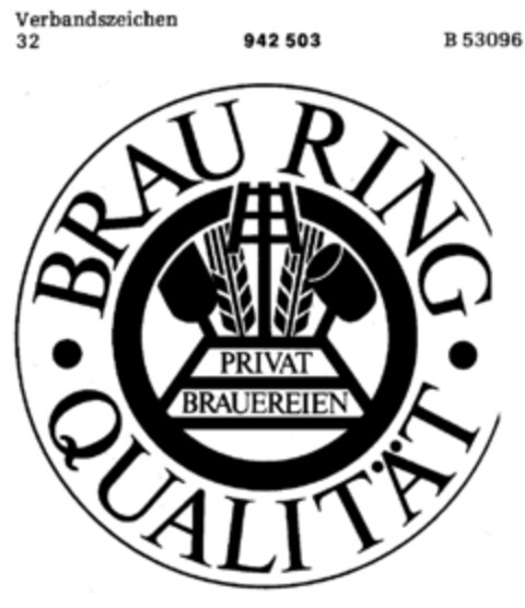 BRAU RING QUALITÄT PRIVAT BRAUEREIEN Logo (DPMA, 08/30/1974)