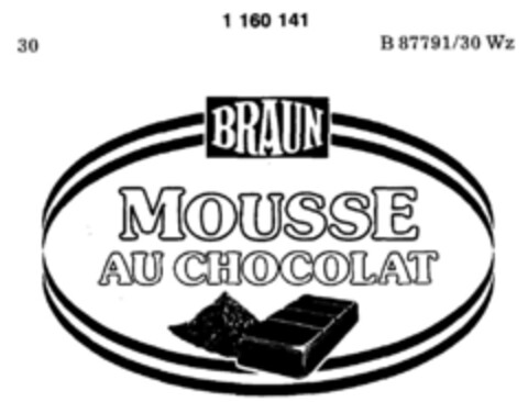 BRAUN MOUSSE AU CHOCOLAT Logo (DPMA, 07/15/1989)