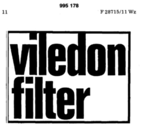 viledon filter Logo (DPMA, 03/21/1979)