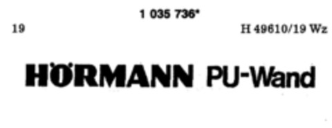 HÖRMANN PU-Wand Logo (DPMA, 27.01.1982)
