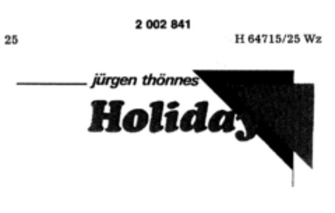 jürgen thönnes Holiday Logo (DPMA, 12/11/1990)