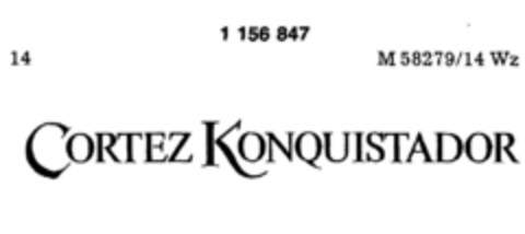 CORTEZ KONQUISTADOR Logo (DPMA, 22.03.1986)