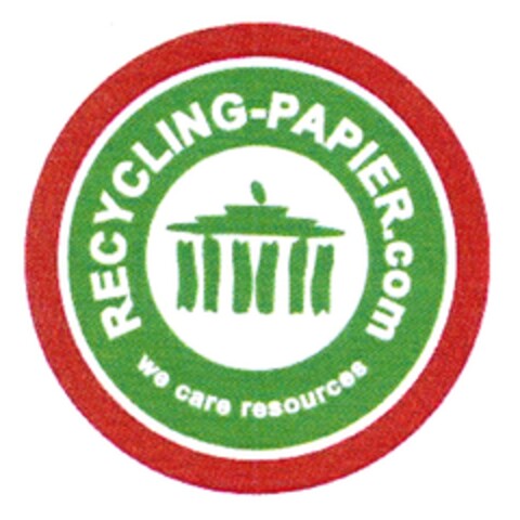 RECYCLING-PAPIER.com we care resources Logo (DPMA, 13.10.2010)