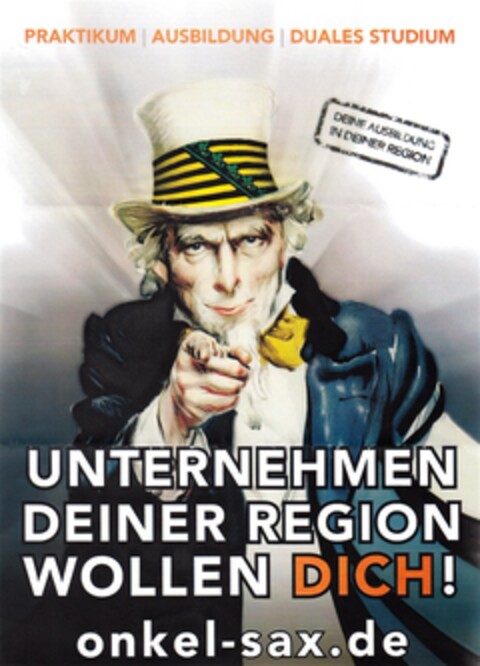 UNTERNEHMEN DEINER REGION WOLLEN DICH! onkel-sax.de DEINE AUSBILDUNG IN DEINER REGION Logo (DPMA, 09.08.2014)