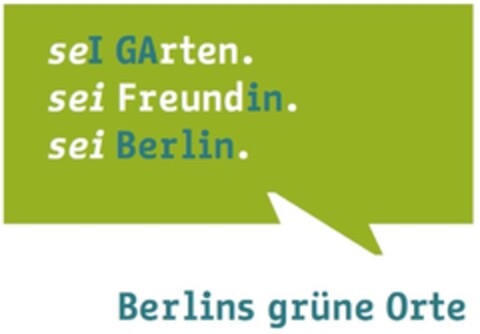 seI GArten. sei Freundin. sei Berlin. Berlins grüne Orte Logo (DPMA, 20.07.2015)