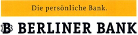 Die persönliche Bank. BB BERLINER BANK Logo (DPMA, 12.05.2004)