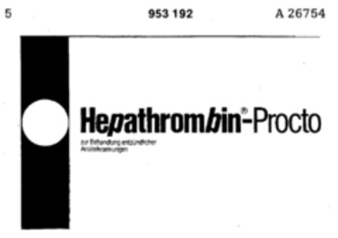 Hepathrombin-Procto Logo (DPMA, 03.02.1975)