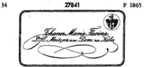 Johann Maria Farina Dr. E. Meitzen am Dom zu Köln Logo (DPMA, 20.02.1897)