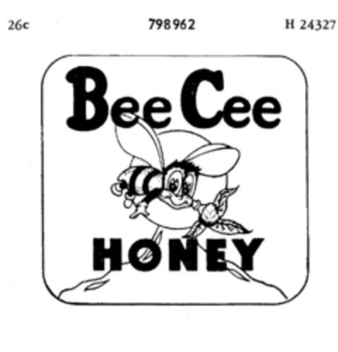 Bee Cee HONEY Logo (DPMA, 27.12.1963)