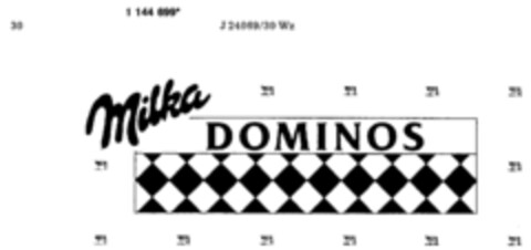 Milka DOMINOS Logo (DPMA, 08.06.1989)