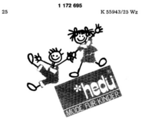 hedü MODE FÜR KINDER Logo (DPMA, 24.03.1990)