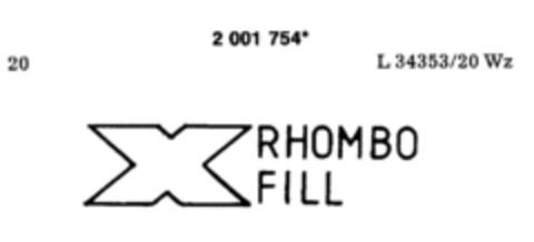 X RHOMBO FILL Logo (DPMA, 05.03.1991)