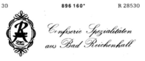 R Confiserie Spezialitäten aus Bad Reichenhall Logo (DPMA, 05.02.1972)