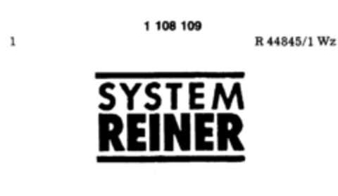 SYSTEM REINER Logo (DPMA, 08.11.1986)