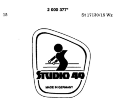 STUDIO 49 Logo (DPMA, 11/27/1990)