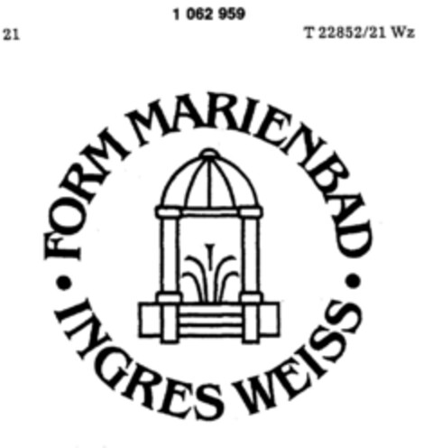 FORM MARIENBAD INGRES WEISS Logo (DPMA, 09/24/1983)