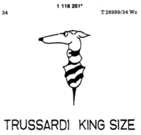 TRUSSARDI KING SIZE Logo (DPMA, 16.11.1987)
