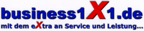 business1x1.de mit dem extra an Service und Leistung... Logo (DPMA, 04/04/2003)