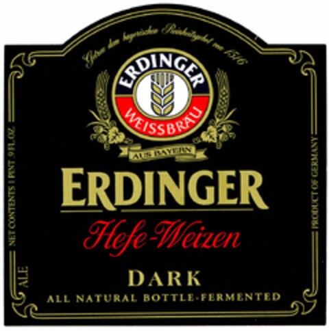 ERDINGER Hefe-Weizen DARK Logo (DPMA, 06/06/2005)