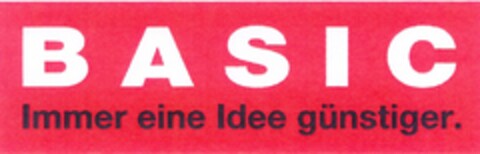 B A S I C Immer eine Idee günstiger. Logo (DPMA, 02/13/2007)