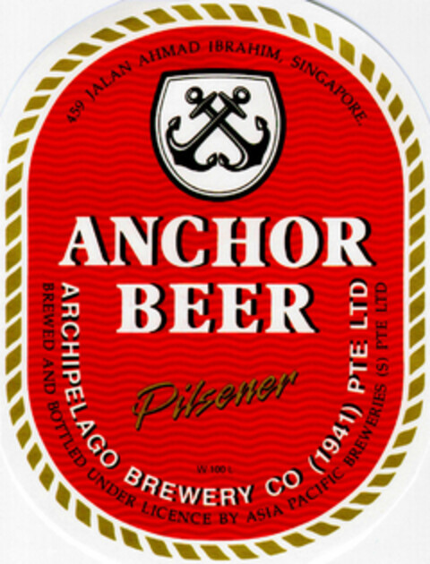 ANCHOR BEER Logo (DPMA, 19.09.1996)