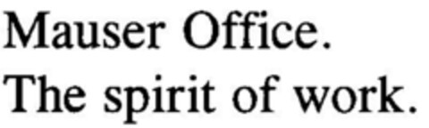 Mauser Office. The spirit of work. Logo (DPMA, 04/29/1999)