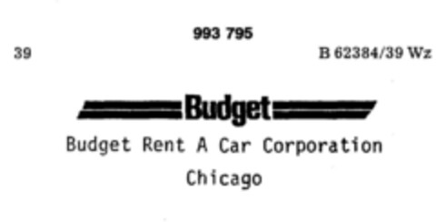 Budget Rent A Car Corporation Chicago Logo (DPMA, 02.04.1979)