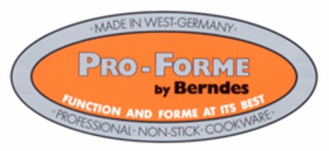 PRO-FORME by Berndes Logo (DPMA, 21.06.1989)