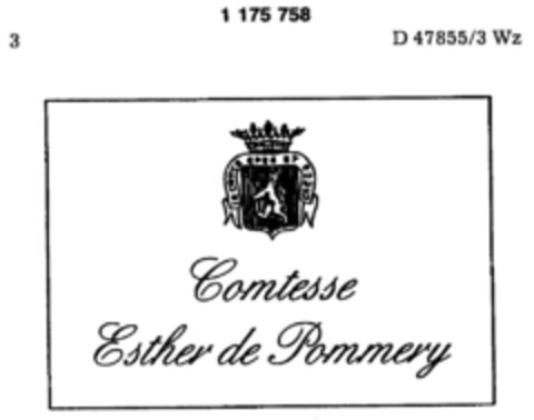 Comtesse Esther de Pommery Logo (DPMA, 04.04.1990)