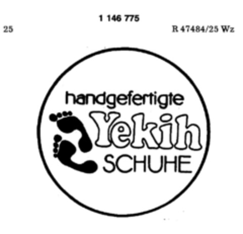 handgefertigte Yekih SCHUHE Logo (DPMA, 09.12.1988)