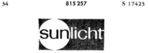 sunlicht Logo (DPMA, 24.04.1965)