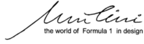 Mulini the world of Formula 1 in design Logo (DPMA, 17.04.2001)