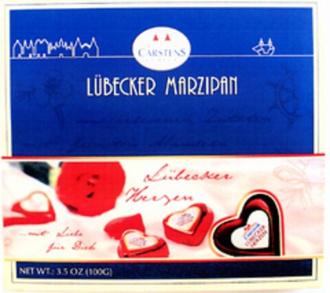 CARSTENS LÜBECKER MARZIPAN Lübecker Herzen ... mit Liebe für Dich Logo (DPMA, 12/24/2003)