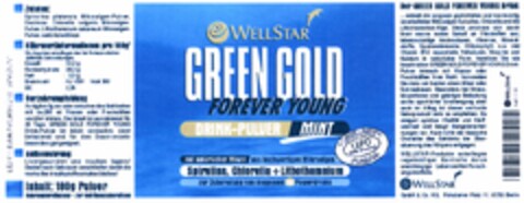 WELLSTAR GREEN GOLD FOREVER YOUNG DRINK-PULVER MINT Logo (DPMA, 17.12.2004)