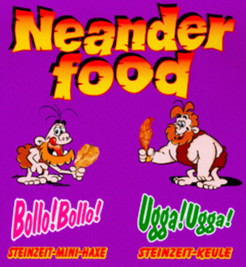 Neander food Bollo!Bollo! STEINZEIT-MINI-HAXE Ugga!Ugga!STEINZEIT-KEULE Logo (DPMA, 25.03.1999)