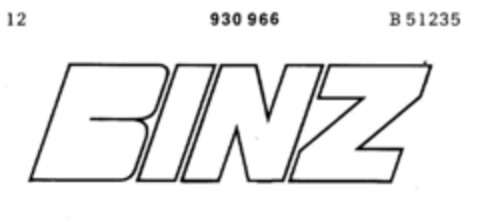 BINZ Logo (DPMA, 07/21/1973)