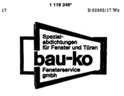 bau-ko Logo (DPMA, 17.10.1987)