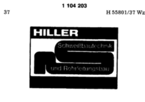 HILLER Schweißbautechnik und Rohrleitungsbau Logo (DPMA, 10.03.1986)