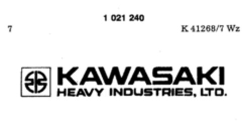 KAWASAKI HEAVY INDUSTRIES, LTD. Logo (DPMA, 13.09.1979)