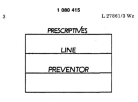 PRESCRIPTIVES LINE PREVENTOR Logo (DPMA, 01/09/1985)